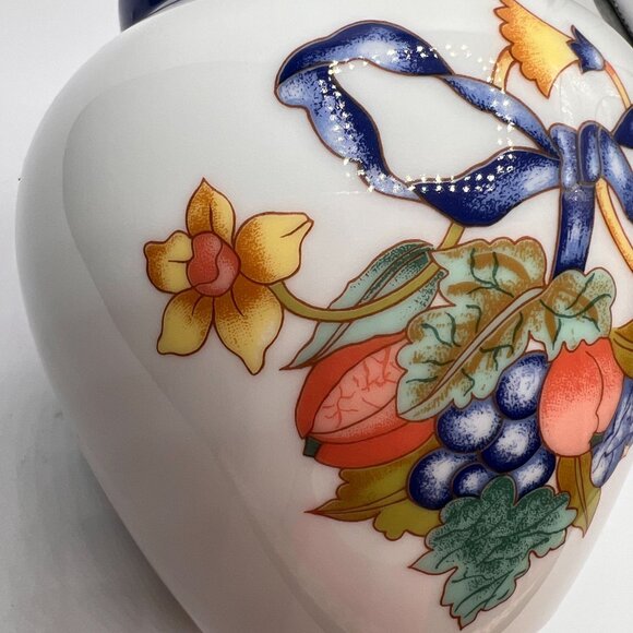 Bernardaud Limoges "Borghese" Porcelain Vase Hand-Painted Floral & Fruit Design - Picture 4 of 16